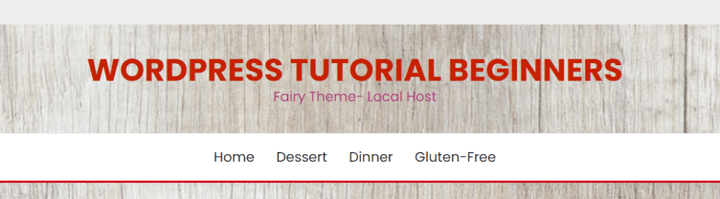 Wordpress Fairy theme header example
