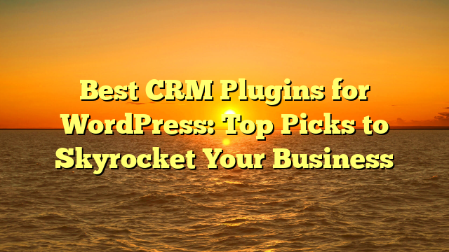 Best CRM Plugins for WordPress: Top Picks to Skyrocket Your Business