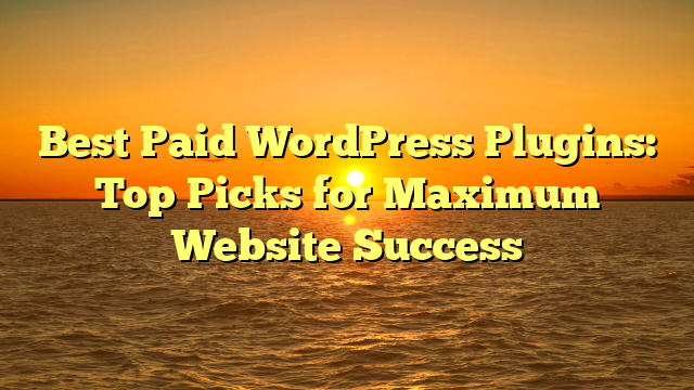 Best Paid WordPress Plugins: Top Picks for Maximum Website Success