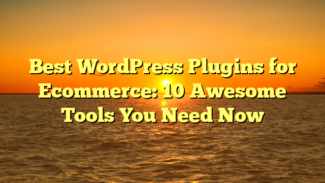 Best WordPress Plugins for Ecommerce: 10 Awesome Tools You Need Now