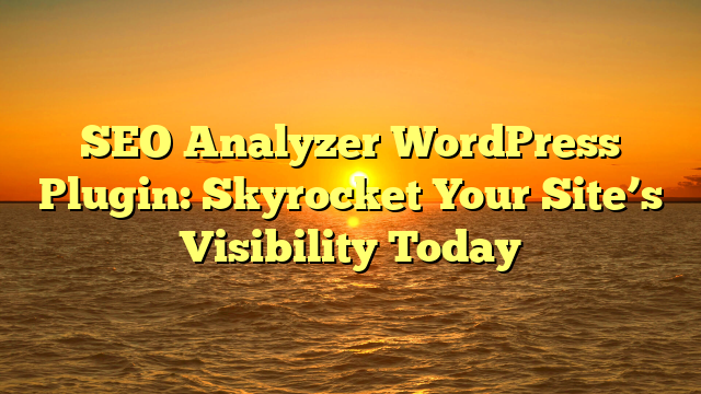 SEO Analyzer WordPress Plugin: Skyrocket Your Site’s Visibility Today