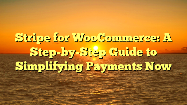 Stripe for WooCommerce: A Step-by-Step Guide to Simplifying Payments Now
