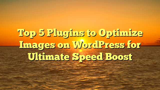 Top 5 Plugins to Optimize Images on WordPress for Ultimate Speed Boost
