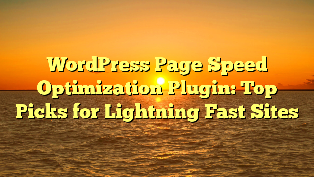 WordPress Page Speed Optimization Plugin: Top Picks for Lightning Fast Sites